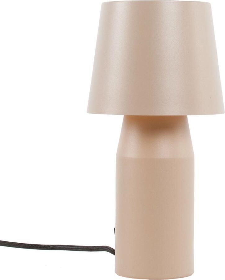 Minimalistische tafellamp 1 lichts zand beige kleur metaal 27 5 cm hoog nachtkastje eetkamer tafel lamp modern sfeervol scandinavisch design