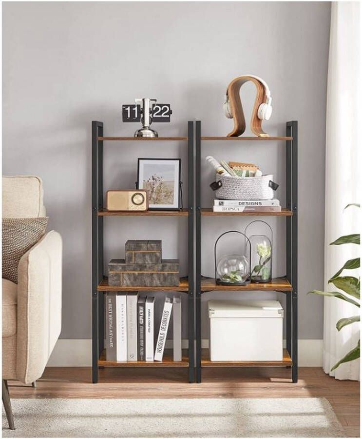 MIRA Home Boekenkast Ladderplank Boekenrek Boekenkast Kast Vintage 24x40x107