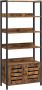MIRA Home Boekenkast Opbergkast met 5 planken Industrieel Hout Metaal Bruin Zwart 64x28 6x147 3 - Thumbnail 2