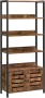 MIRA Home Boekenkast Opbergkast met 5 planken Industrieel Hout Metaal Bruin Zwart 64x28 6x147 3 - Thumbnail 1
