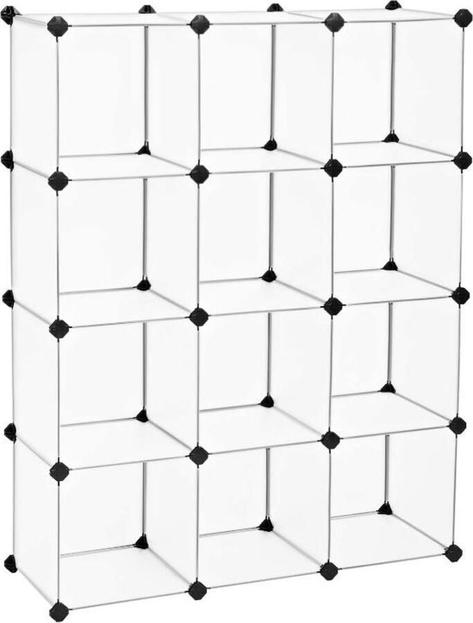 MIRA Home Boekenkast Plankensysteem Kunststof Transparant 93x31x123