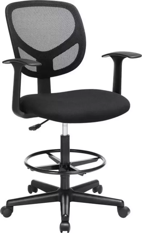 MIRA Home Bureaustoel voor volwassenen Bureaustoel ergonomisch Kantoor Voetsteun Stof 64x45x117