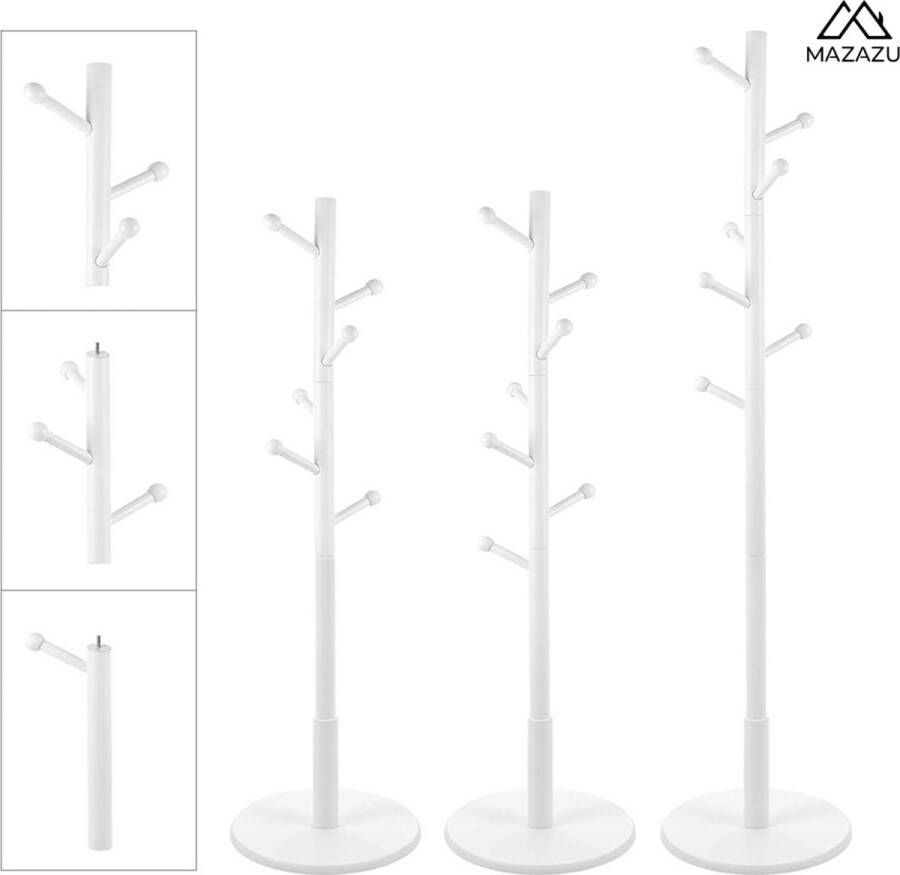 MIRA Home Kapstok Staande kapstok Wit Hout ‎38 x 38 x 175cm