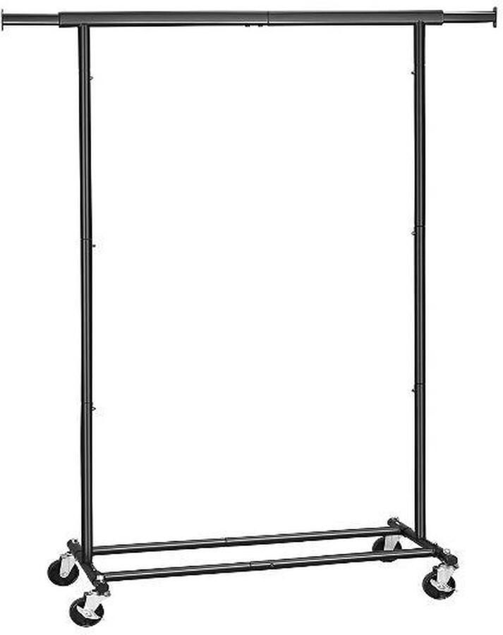 MIRA Home Kledingrek Zwart Verstelbaar Ruimtebesparend Modern Design (92-132) x 45 4 x 160 cm