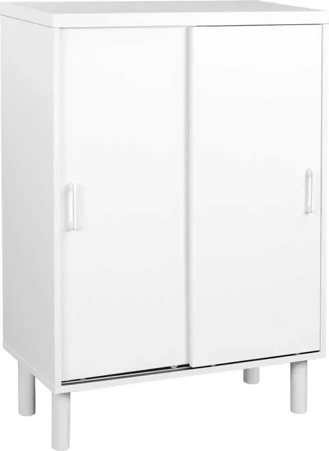 MAZAZU MIRA Home Schoenenkast Met Deuren Minimalistische Stijl Spaanplaat metaal Wit 70x35x100 - Foto 2