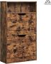 MIRA Home Schoenenkast Schoenenopberger Bruin Spaanplaat 60x24x102cm - Thumbnail 1