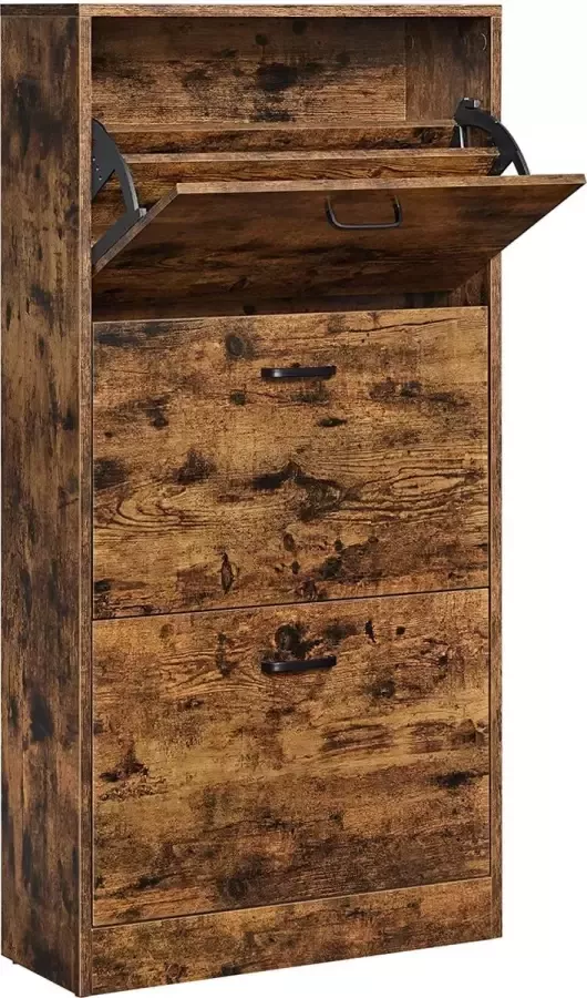 MIRA Home Schoenenkast Schoenenopberger Hout Spaanplaat Staal 83 5x60x24cm