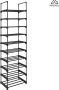 MIRA Home Schoenrek Stijlvolle Opbergoplossing Duurzaam en Functioneel Zwart Metaal Plastic Opbergvlakken ‎45x30x174cm - Thumbnail 1