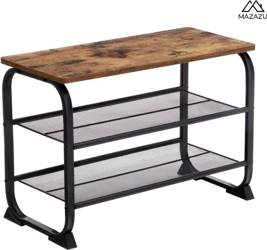 MIRA home Schoenenrek Schoenenopberger Bruin Spaanplaat 30 x 45 x 66 cm