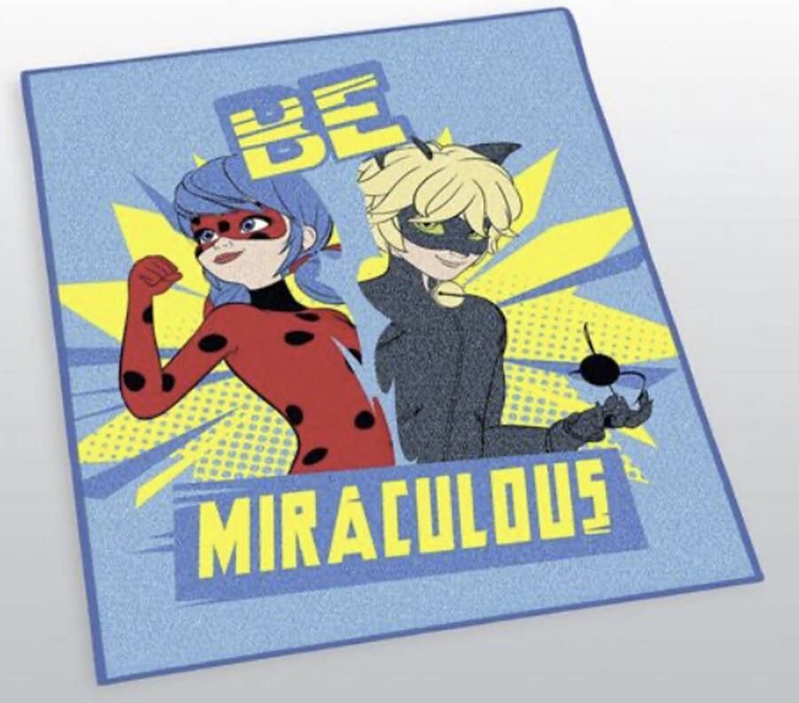 Miraculous Ladybug et Cat Noir -Be Miraculous Blauw 100 cm x 120 cm vloerkleed