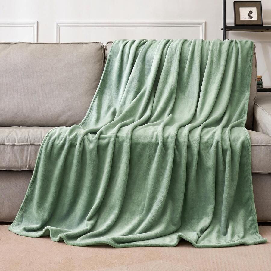 MIULEE Knuffeldeken Fluffy deken Fleece deken Woonkamerdekens Bankdeken Fluffy sprei Microvezel sprei Bankdeken Deken voor bed Bank Slaapkamer Kantoor 230x270 cm Matcha Groen