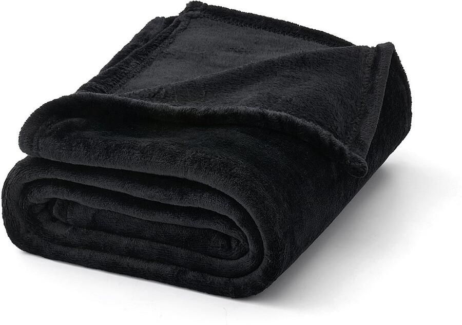 MIULEE Knuffeldeken Fluffy Deken Fleece Deken Woonkamerdekens Bankdeken Fluffy Plaid Microvezel Bedsprei Bankdeken Deken Voor Bed Bank Slaapkamer Kantoor 150x200 cm Zwart