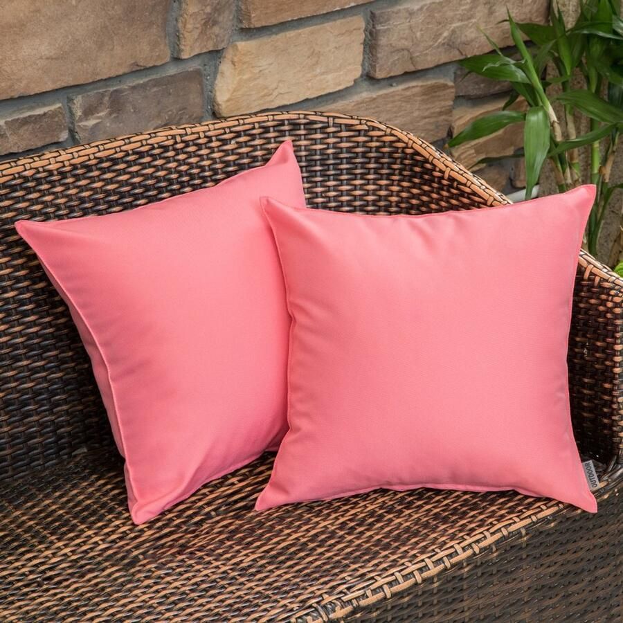 MIULEE Set van 2 kussenslopen voor buiten waterdichte kussenhoezen bankkussens decoratieve bankkussens weerbestendige kussenhoezen decoratieve kussenhoezen zacht voor bank buiten tuin balkon 45 x 45 cm roze