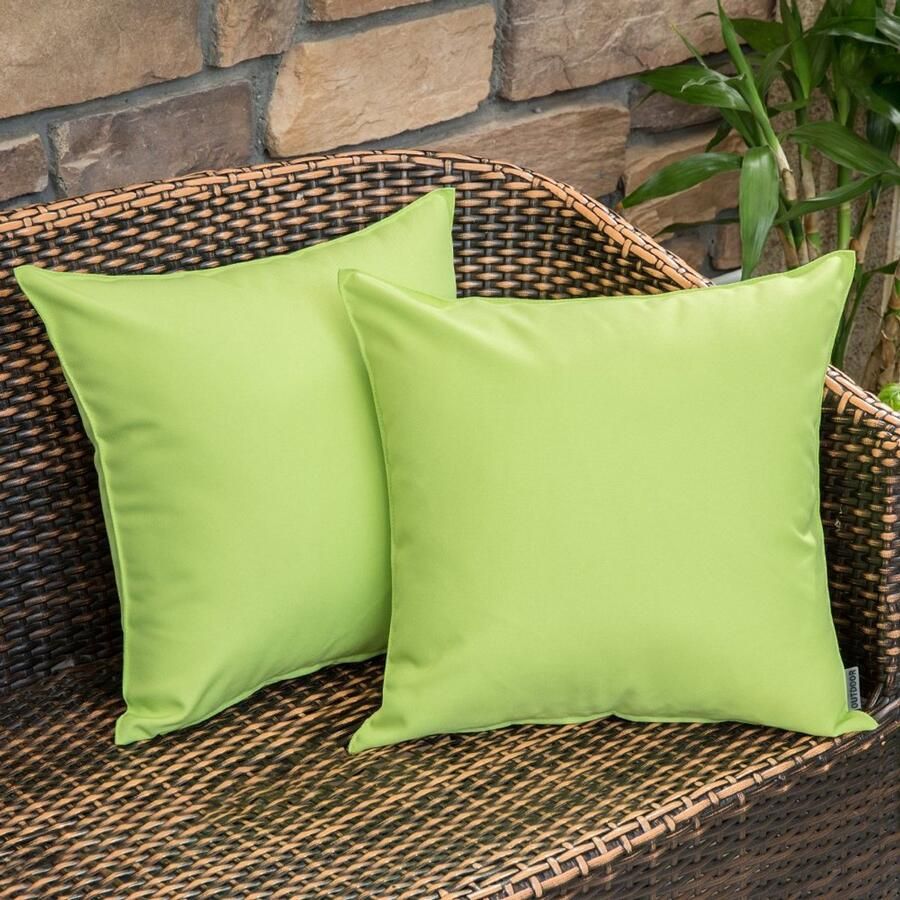 MIULEE Set van 2 kussenslopen voor buiten waterdichte kussenhoezen bankkussens decoratieve bankkussens weerbestendige kussenhoezen decoratieve kussenhoezen zacht voor bank buiten tuin balkon 45 x 45 cm groen