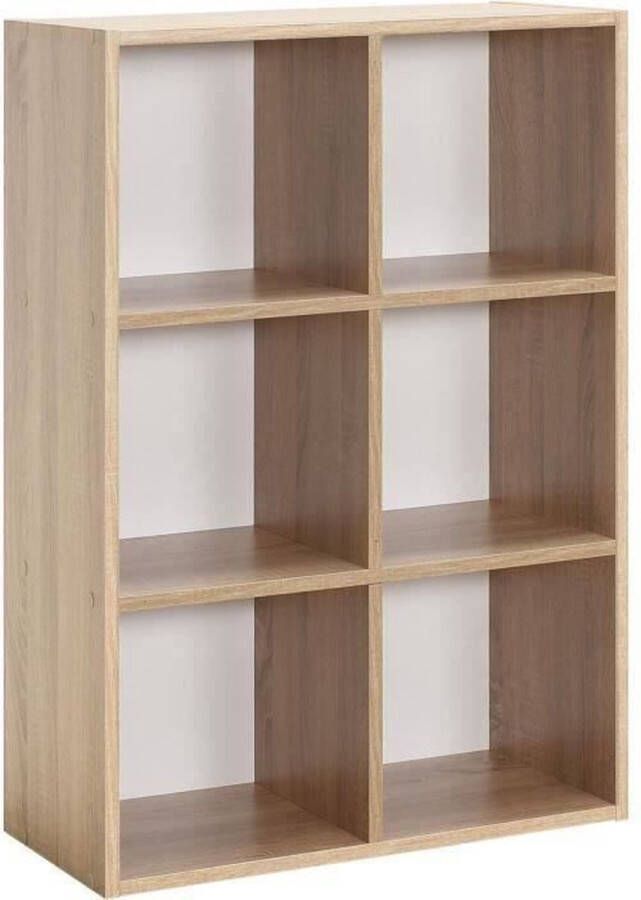 MIXCLUB opbergkast met 6 vakken Eiken decor B 61 2 x D 30 x H 91 cm - Foto 2