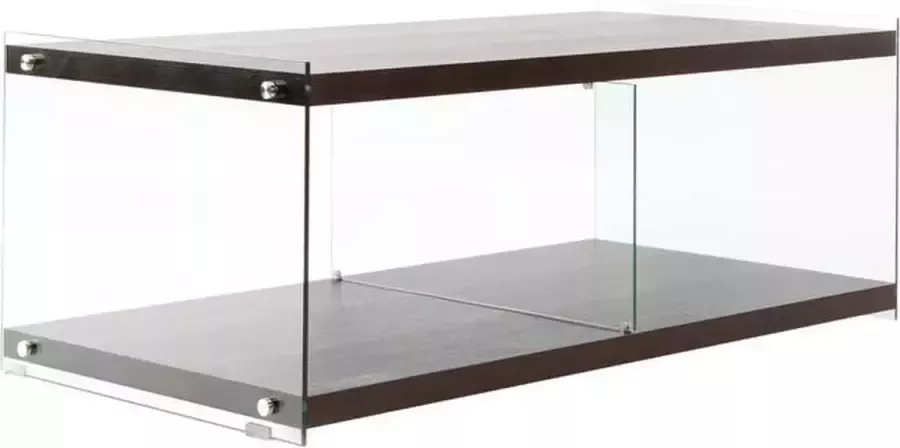 MLK Tv-meubel Donker bruin Glas- MDF ca. 120cm (L) x 60cm (B) x 45cm (H)