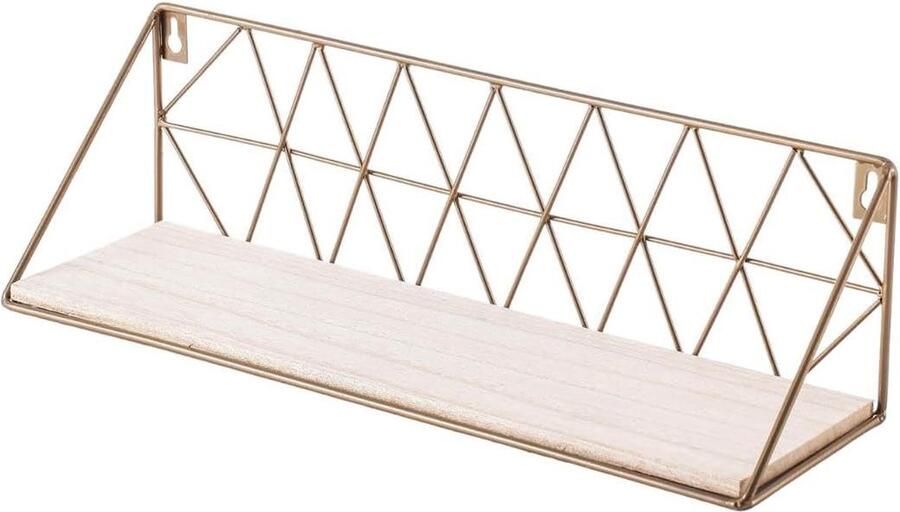 Moa Wandrek Staal en Grenen Functionele Opbergruimte 1 stuk 40 x 12 x 12 cm