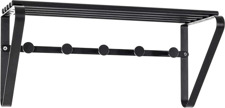 Möbel wandkapstok metaal zwart B 45 x D 18 x H 20 cm stijlvolle kapstok voor aan de muur. kapstok hangend met plank