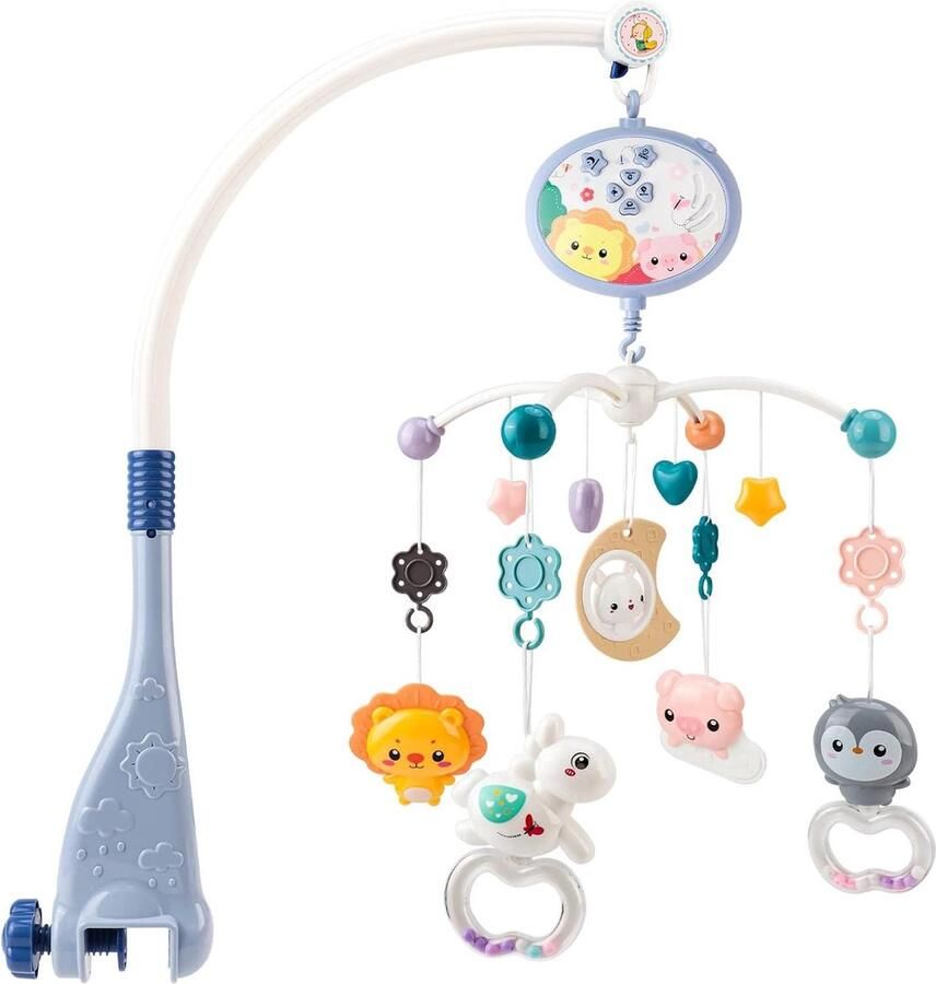 Mobiel babybed met muziek en verlichting Afstandsbediening en timerfunctie Cadeau voor pasgeborenen Kinderbed