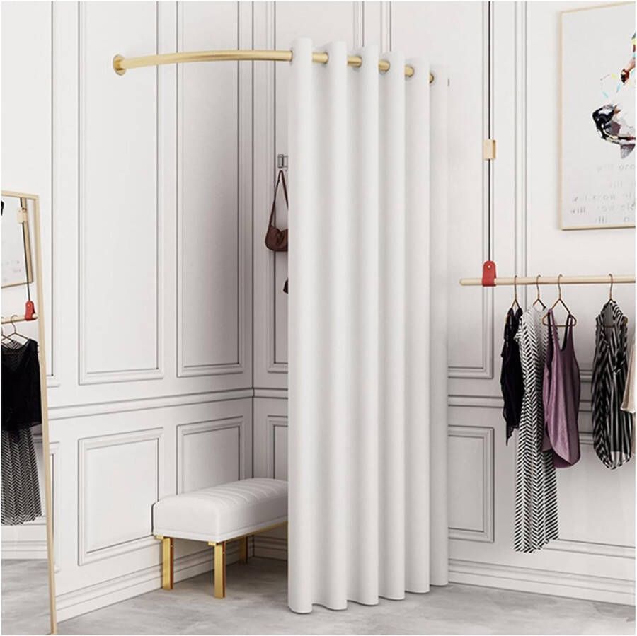 Mobiele kleedkamer wit draagbaar kledingkast C-vorm wandmontage garderobe voor winkelcentrum kantoor en slaapkamer