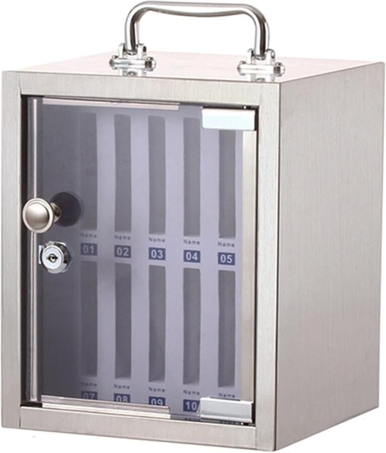 Mobiele Telefoon Lockerkast Draagbare Veilig Opbergdoos voor Smartphones in Zilver (Maat: 36 & 24)