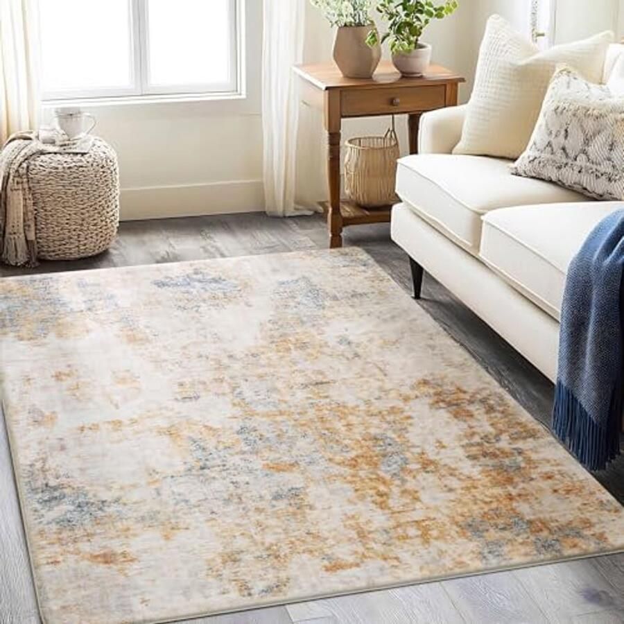 Modern Abstract Living Room Rug 80 x 120 cm Soft Non-Slip Design