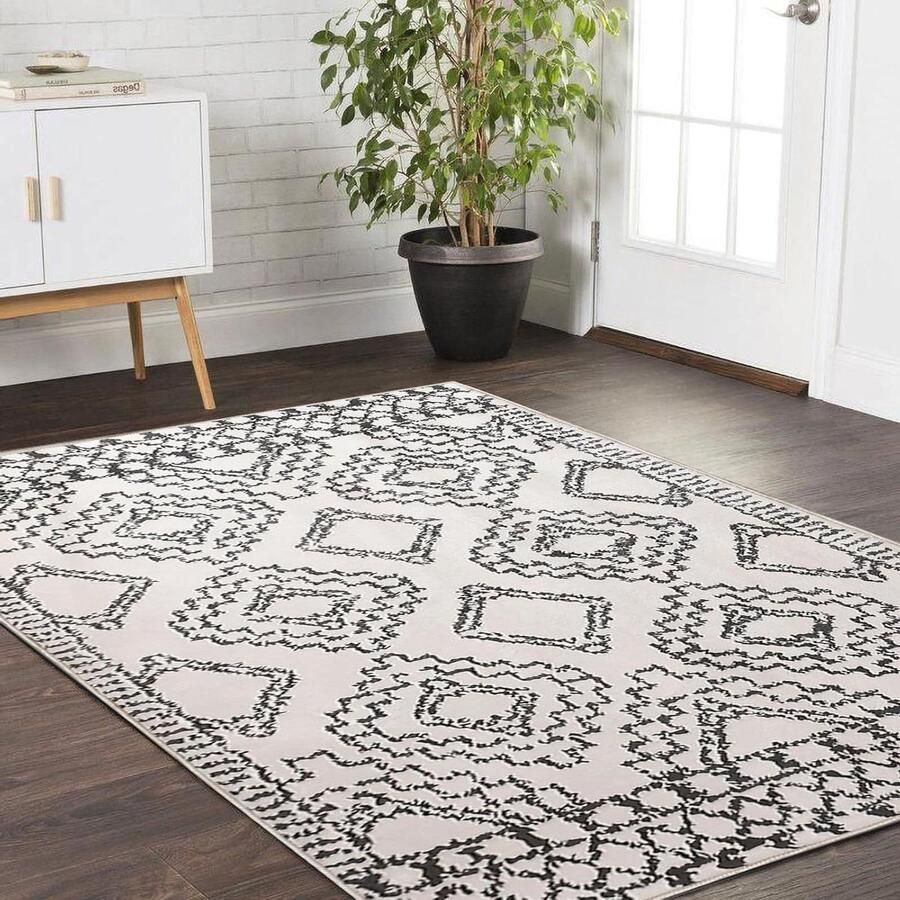 Modern abstract Marokkaans tapijt geometrisch design antislip laagpolig tapijt groot vloerkleed voor woonkamer zacht tapijt voor slaapkamer