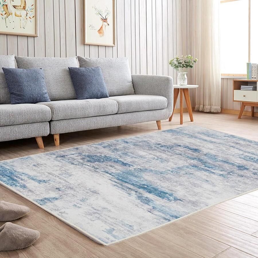 Modern abstract vloerkleed wasbaar en antislip 80 x 160 cm