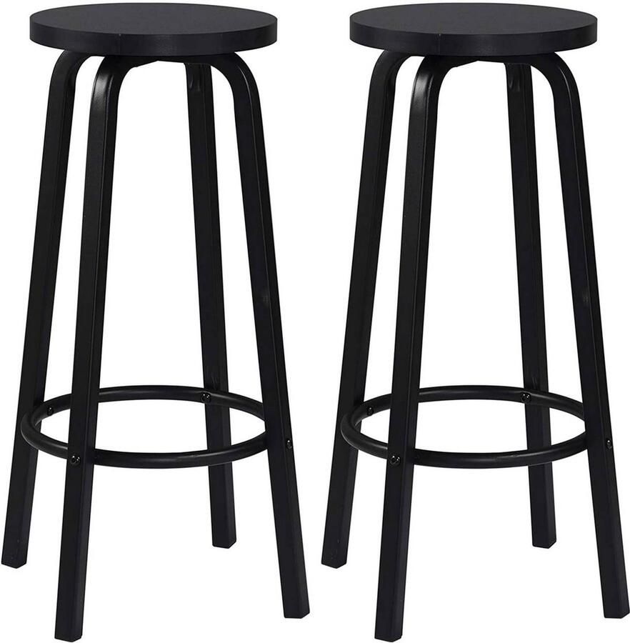 Rootz Living Rootz Modern Barkruk Kruk in Scandinavische stijl Kruk in industrieel design Comfortabele zit Verbeterde stabiliteit Ruimtebesparend 30 cm x 72 cm