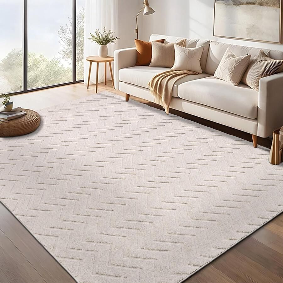 Modern Crèmekleurig Vloerkleed Scandinavisch Design 80 x 150 cm