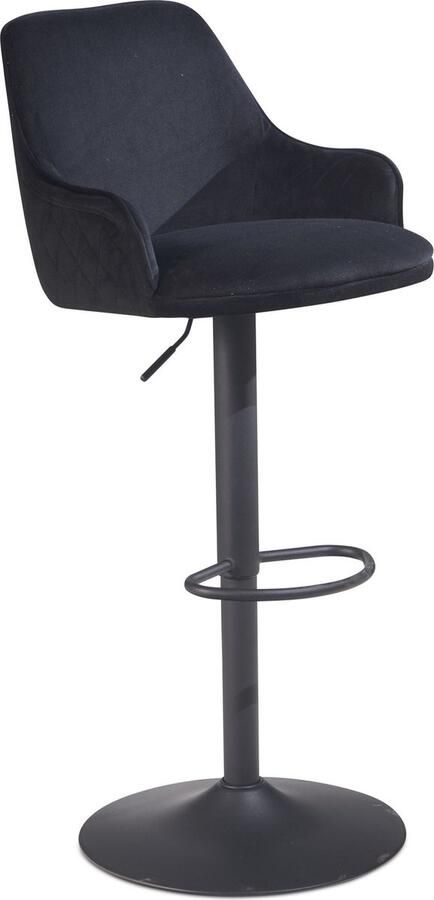 Rootz Living Rootz Modern Design Barkruk Fluwelen Zitting Diamond Quilting Metalen Onderstel 45cm x 86-106cm x 45cm