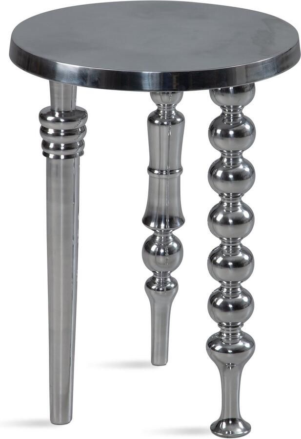 Rootz Living Rootz Modern Design Bijzettafel Ronde Tafel Handgemaakte tafel Glanzend oppervlak Aluminium materiaal 44cm x 44cm x 63cm