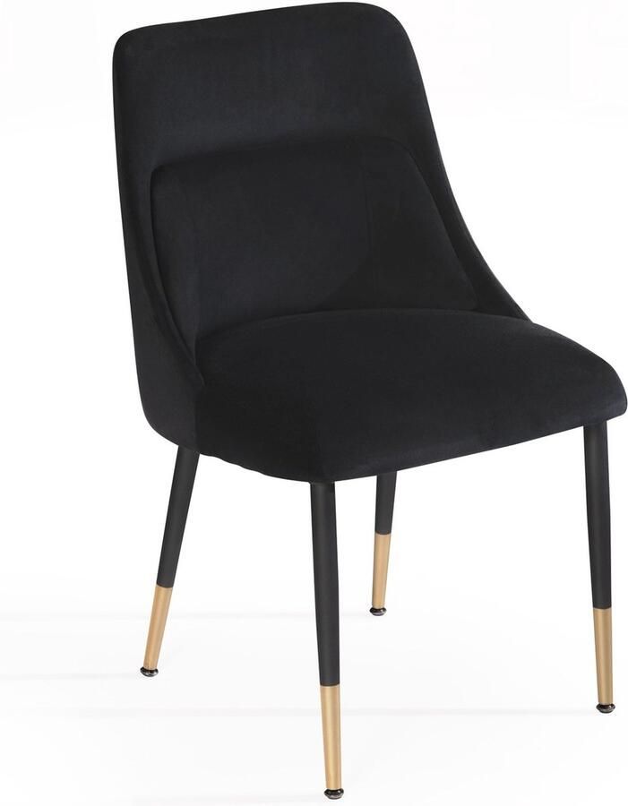 Rootz Living Rootz Modern Design Eetkamerstoel Keukenstoel Fluwelen bekleding Metalen poten 49cm x 85cm x 56cm