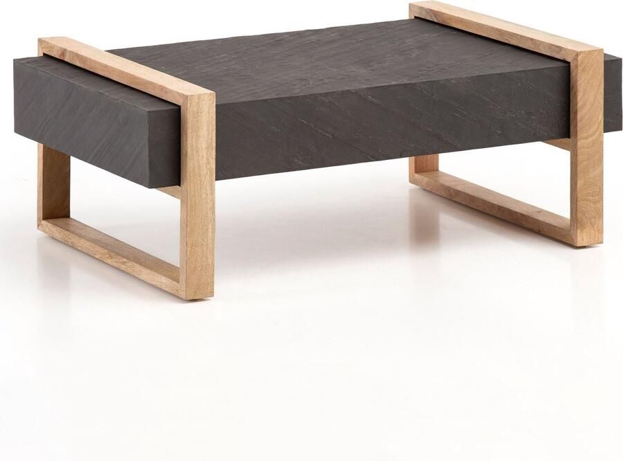 Rootz Living Rootz Modern Design Salontafel Rechthoekige tafel Antraciet oppervlak Handgemaakt Houtbescherming 105cm x 66cm x 40cm