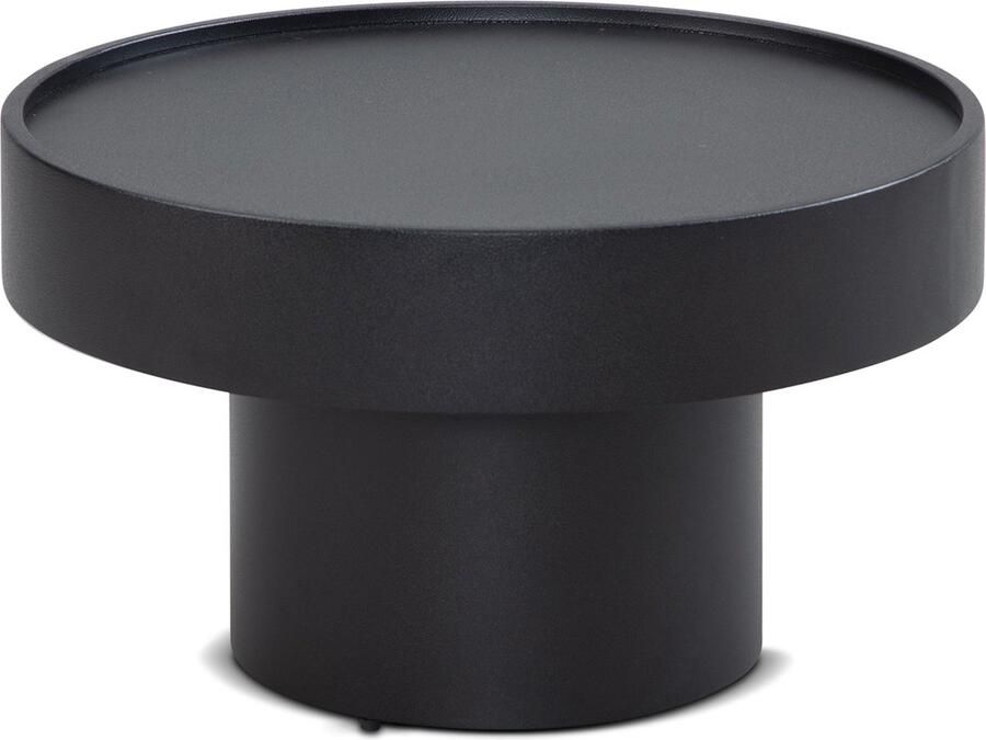 Rootz Living Rootz Modern Design Salontafel Ronde tafel Paddestoelvorm Handgemaakt Antislipnoppen In hoogte verstelbare knoppen Gepoedercoat ijzer 60 cm x 60 cm x 30 cm Zwart