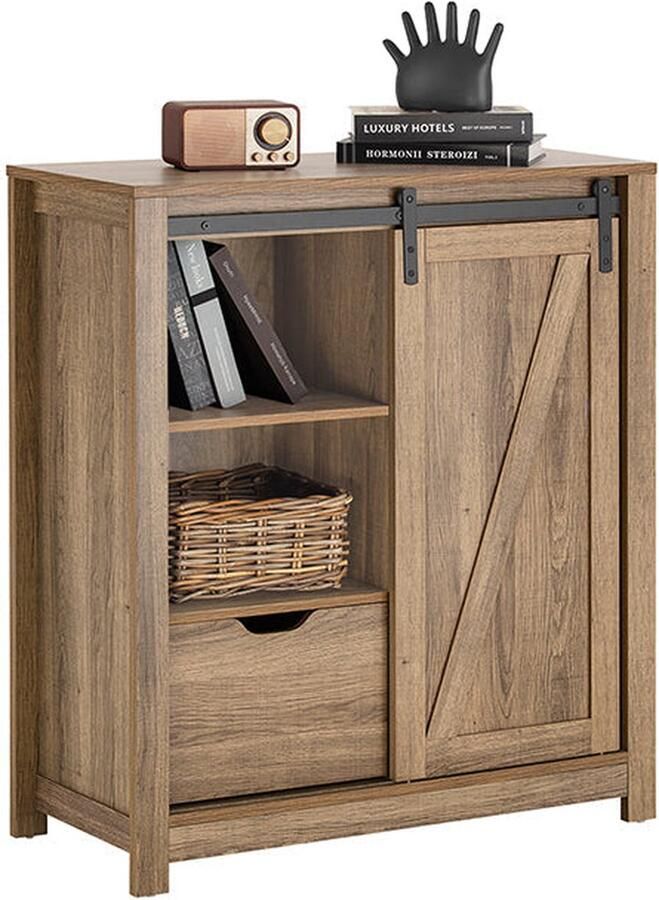 Rootz Living Rootz Modern dressoir met schuifdeur dressoir schoenenkast veelzijdige opbergruimte PB(E1) materiaal 80 cm x 91 cm x 35 cm