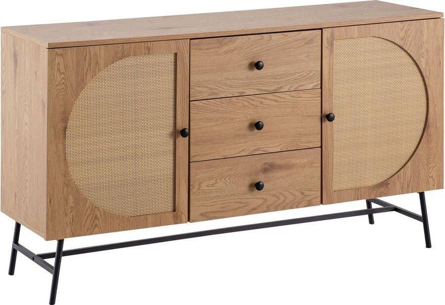 Rootz Living Rootz Modern Sideboard Stylish Storage Unit Oak Decor Cabinet Adjustable Shelves 140cm x 80cm x 40cm
