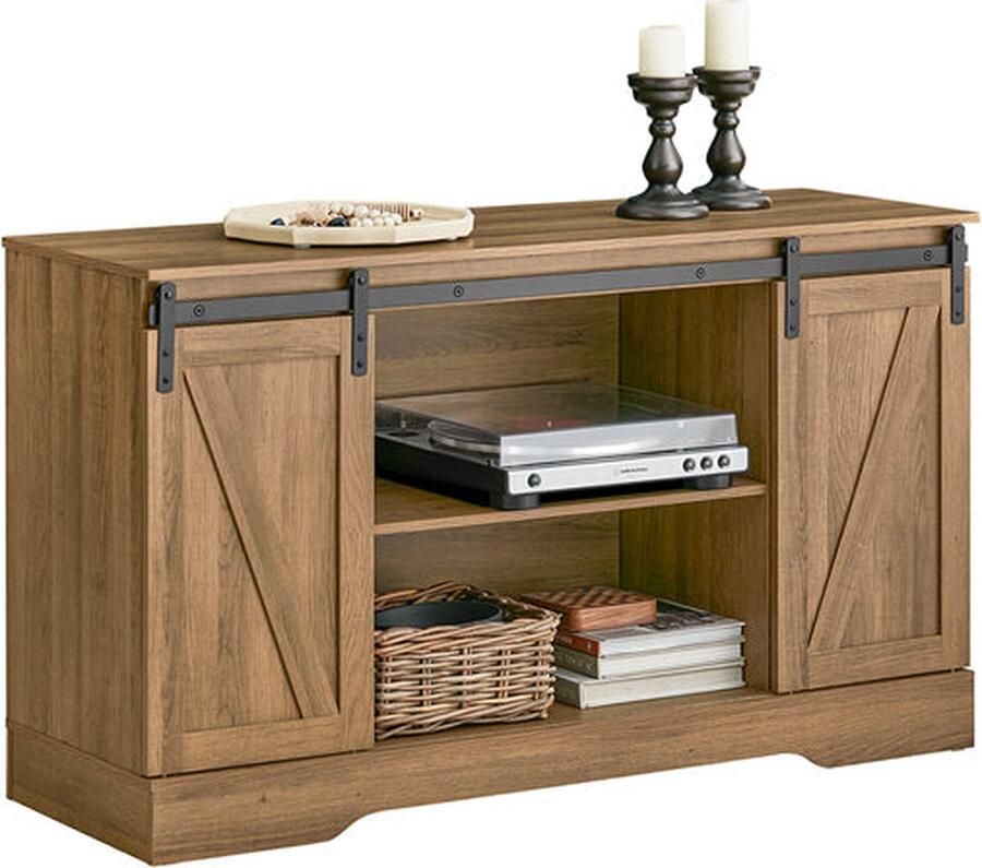 Rootz Living Rootz Modern Dressoirkast Dressoir TV-meubel Schuifdeuren Verstelbare planken Ruime opbergruimte PB(E1) Materiaal 120cm x 70cm x 40cm
