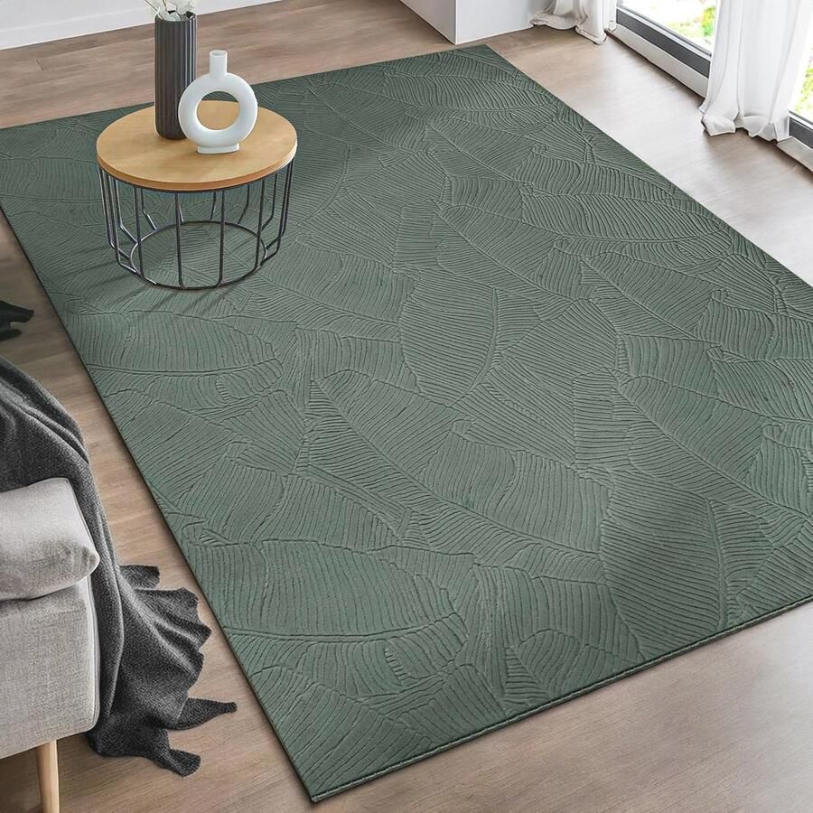 Modern en Zacht Tapijt voor Woonkamer en Slaapkamer met Anti-Slip Achterkant Groen 80 x 150 cm
