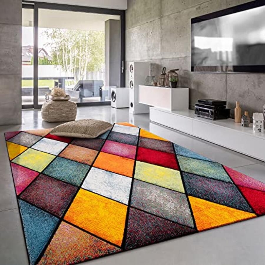 Modern Geometric Tapijt voor Woonkamer Multicolor 160x230cm