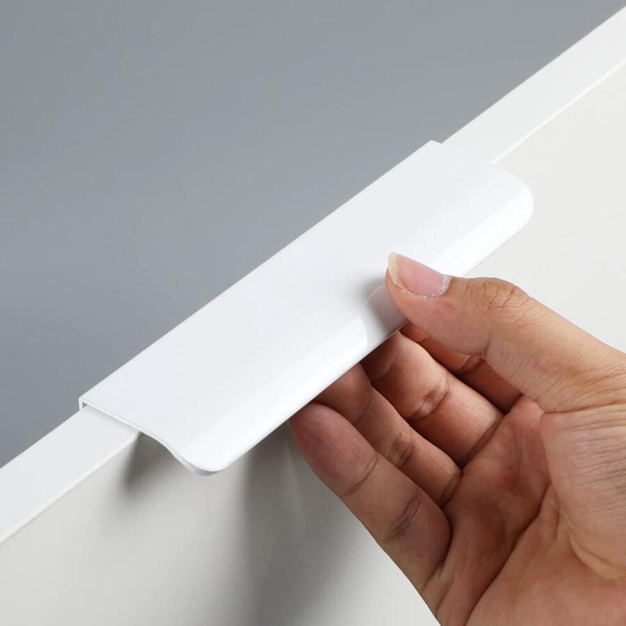 Ibenzoa Moderne Onzichtbare Handgrepen voor Keukenkasten en Kledingkasten Set van 2 Lichtwit