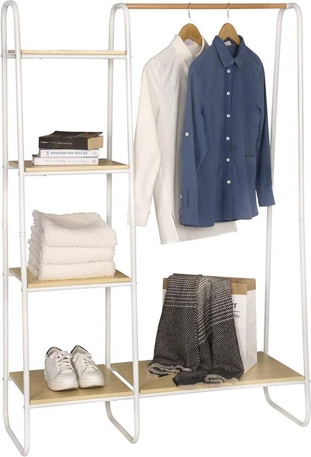 Rootz Living Rootz Modern Kledingrek met Plank Kledingorganisator Opbergrek Stevig en Duurzaam Eenvoudige montage Multifunctioneel 102 cm x 40 cm x 150 cm