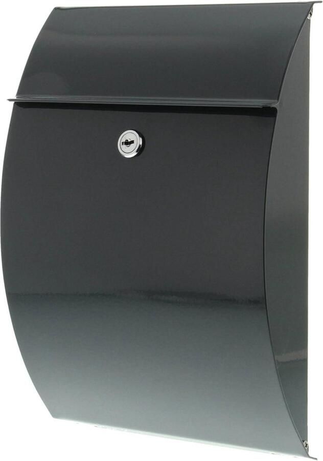 Modern Letter Box Without Newspaper Compartment Galvanised Steel DIN B5 Capri 813 ANT Anthracite 2 Keys Included