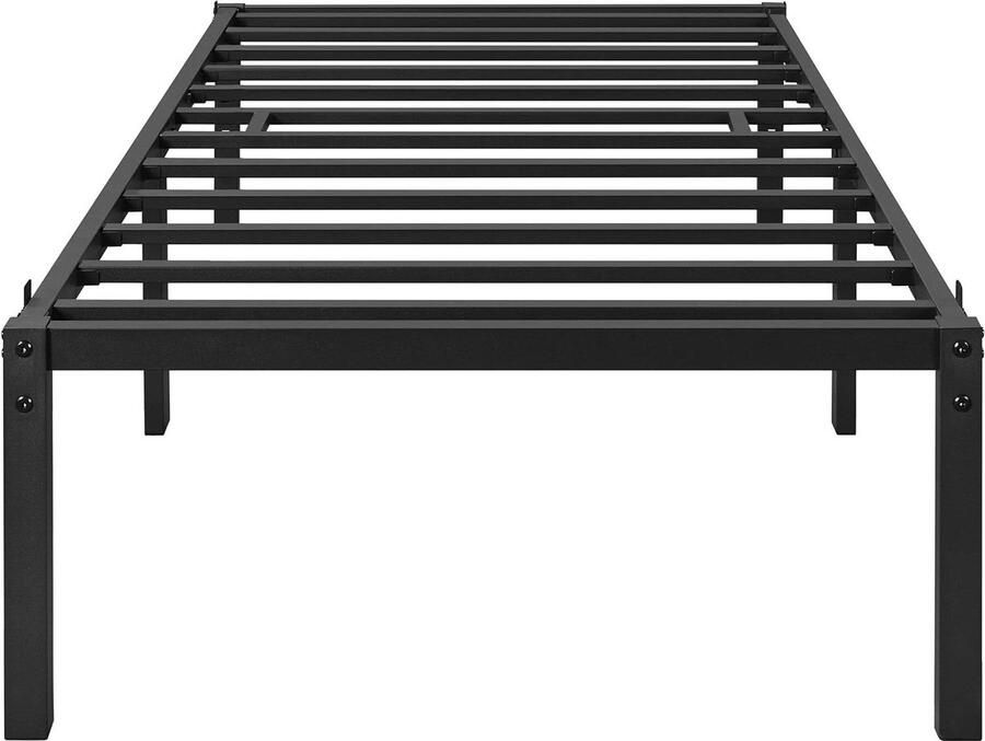 Modern metalen bedframe 41 cm hoog lattenbodem zwart 90 x 200 cm
