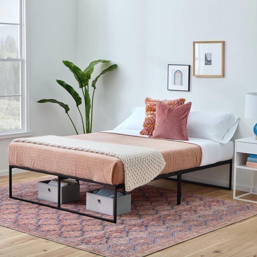 Modern metalen bedframe voor eenpersoonsbed met opbergruimte en snelle montage 90 x 190 cm