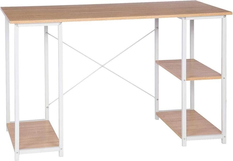 Rootz Living Rootz Modern Multifunctioneel Bureau Computertafel Duurzaam E1-hout Verstelbare opslag Krasbestendig 120 cm x 75 cm x 60 cm