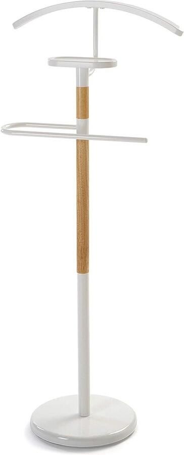 Modern Multifunctioneel Nachtkastje 2 Hangers Heren- of Dameskleding Afmetingen 112 x 288 x 465 cm Metaal en hout Wit