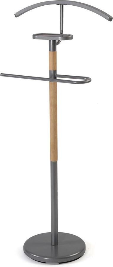 Modern Multifunctioneel Nachtkastje Grijs Afmetingen 112 x 288 x 465 cm Metaal en Hout 2 Hangers Heren- of Dameskleding dressboy