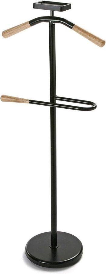 Modern Multifunctioneel Nachtkastje met 2 Hangers voor Herenkleding Hout en Metaal 108 x 44 x 25 cm Zwart