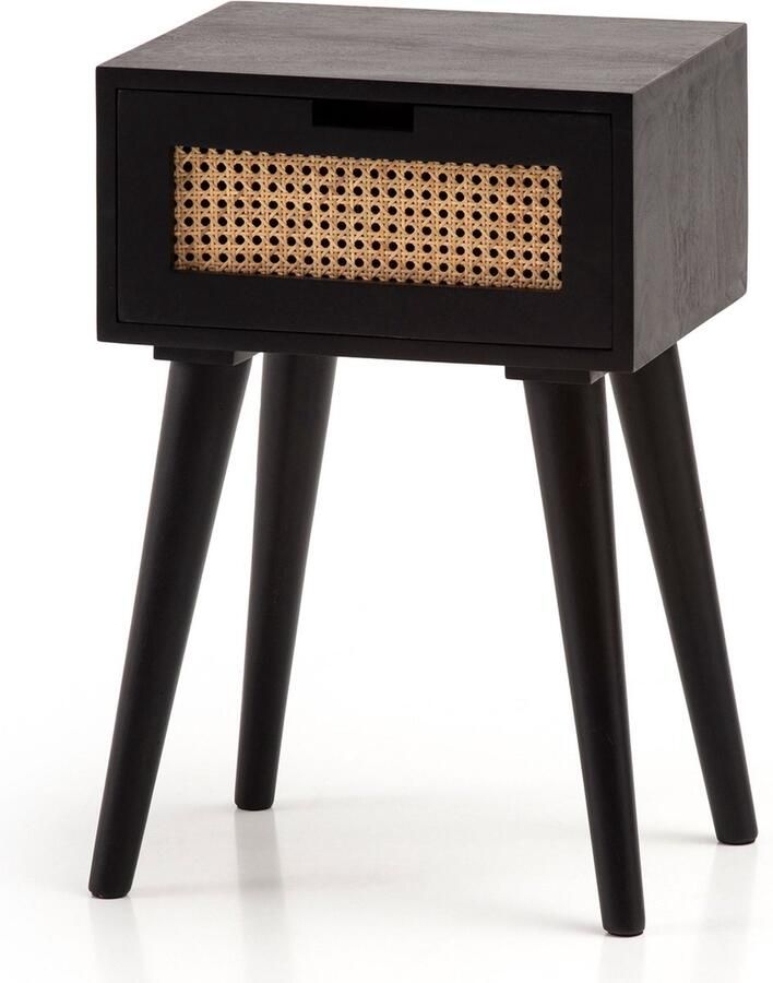 Rootz Living Rootz Modern Nachtkastje Ladekast Weense Vlecht Handgemaakt Natuurlijke houtnerf 40cm x 60cm x 30cm